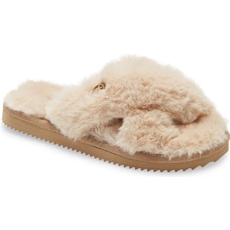 michael kors lala slipper|Lala Faux Fur Slide Sandal .